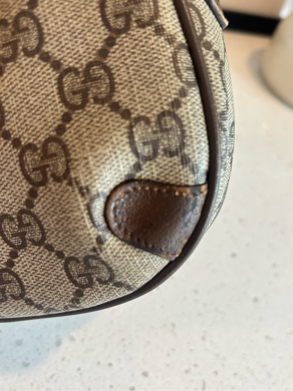 Gucci Beige/Brown Monogram Crossbody with Green-Red Web - Picture 12 of 16